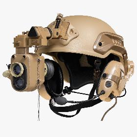3D Helmet With Night Vision Goggles And Headphones model